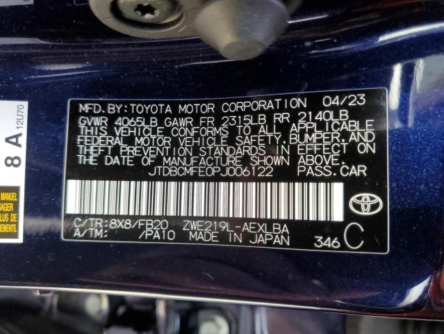 Photo 12 VIN: JTDBCMFE0PJ006122 - TOYOTA COROLLA LE 