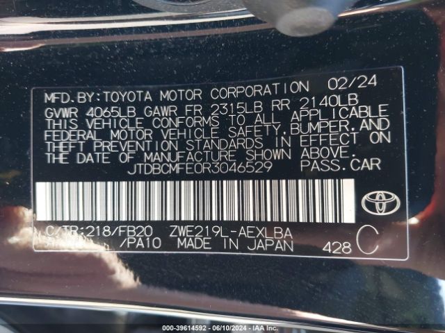 Photo 8 VIN: JTDBCMFE0R3046529 - TOYOTA COROLLA 