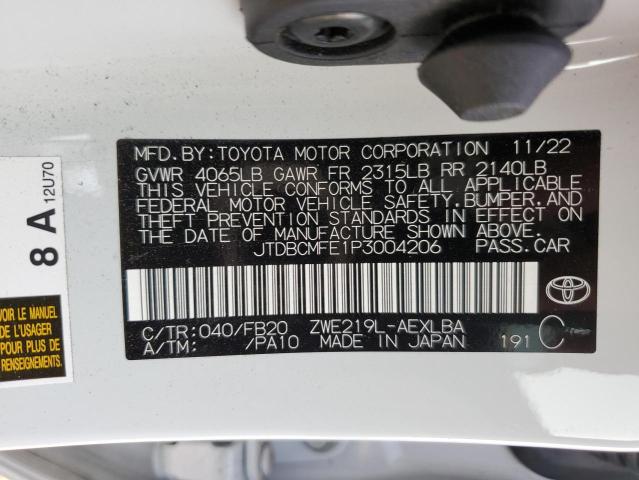 Photo 11 VIN: JTDBCMFE1P3004206 - TOYOTA COROLLA 