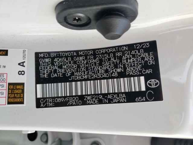 Photo 12 VIN: JTDBCMFE2R3040148 - TOYOTA COROLLA LE 