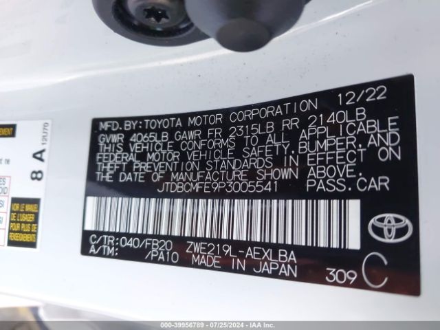 Photo 8 VIN: JTDBCMFE9P3005541 - TOYOTA COROLLA 