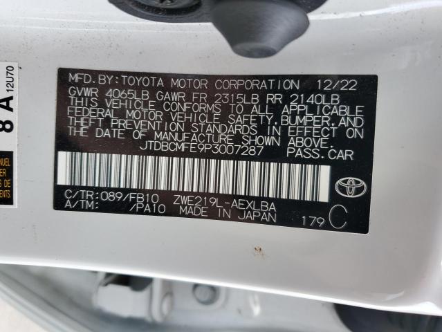 Photo 11 VIN: JTDBCMFE9P3007287 - TOYOTA COROLLA 