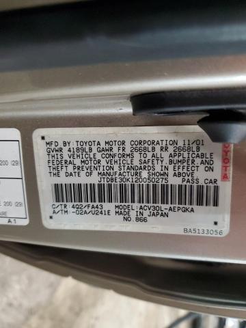 Photo 11 VIN: JTDBE30K120050275 - TOYOTA CAMRY 