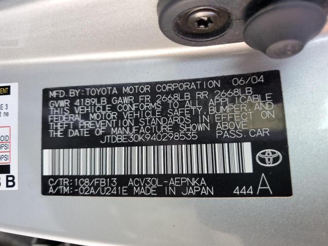 Photo 11 VIN: JTDBE30K940298535 - TOYOTA CAMRY LE 