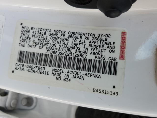 Photo 11 VIN: JTDBE32K220129807 - TOYOTA CAMRY 