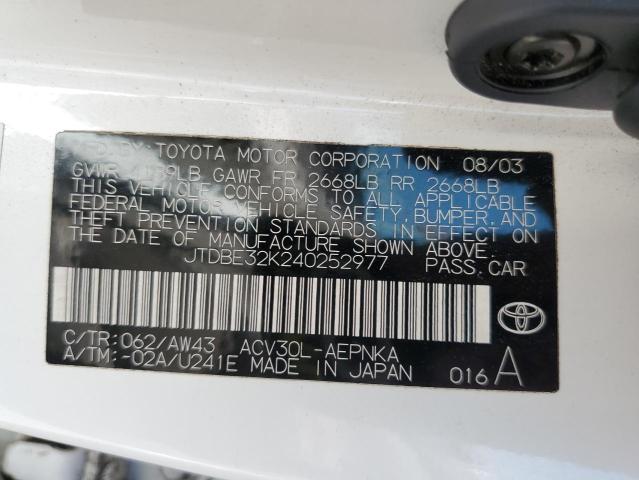 Photo 11 VIN: JTDBE32K240252977 - TOYOTA CAMRY 