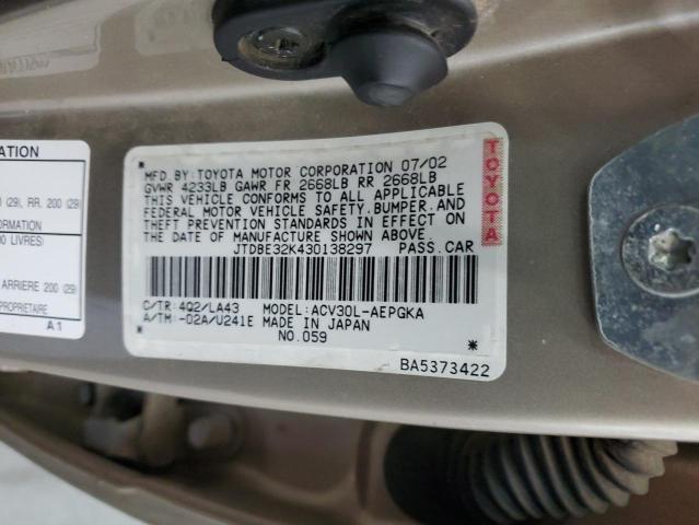 Photo 11 VIN: JTDBE32K430138297 - TOYOTA CAMRY LE 