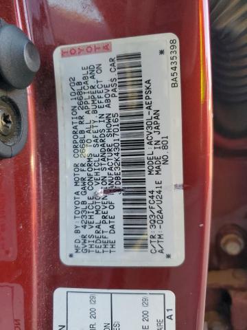 Photo 12 VIN: JTDBE32K430170165 - TOYOTA CAMRY LE 