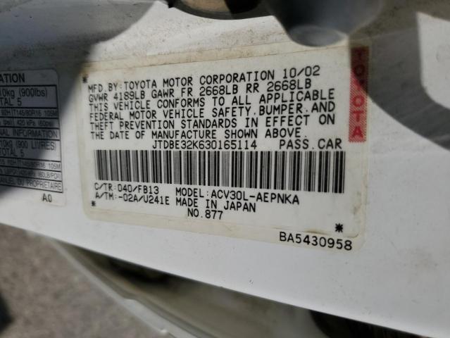 Photo 11 VIN: JTDBE32K630165114 - TOYOTA CAMRY LE 