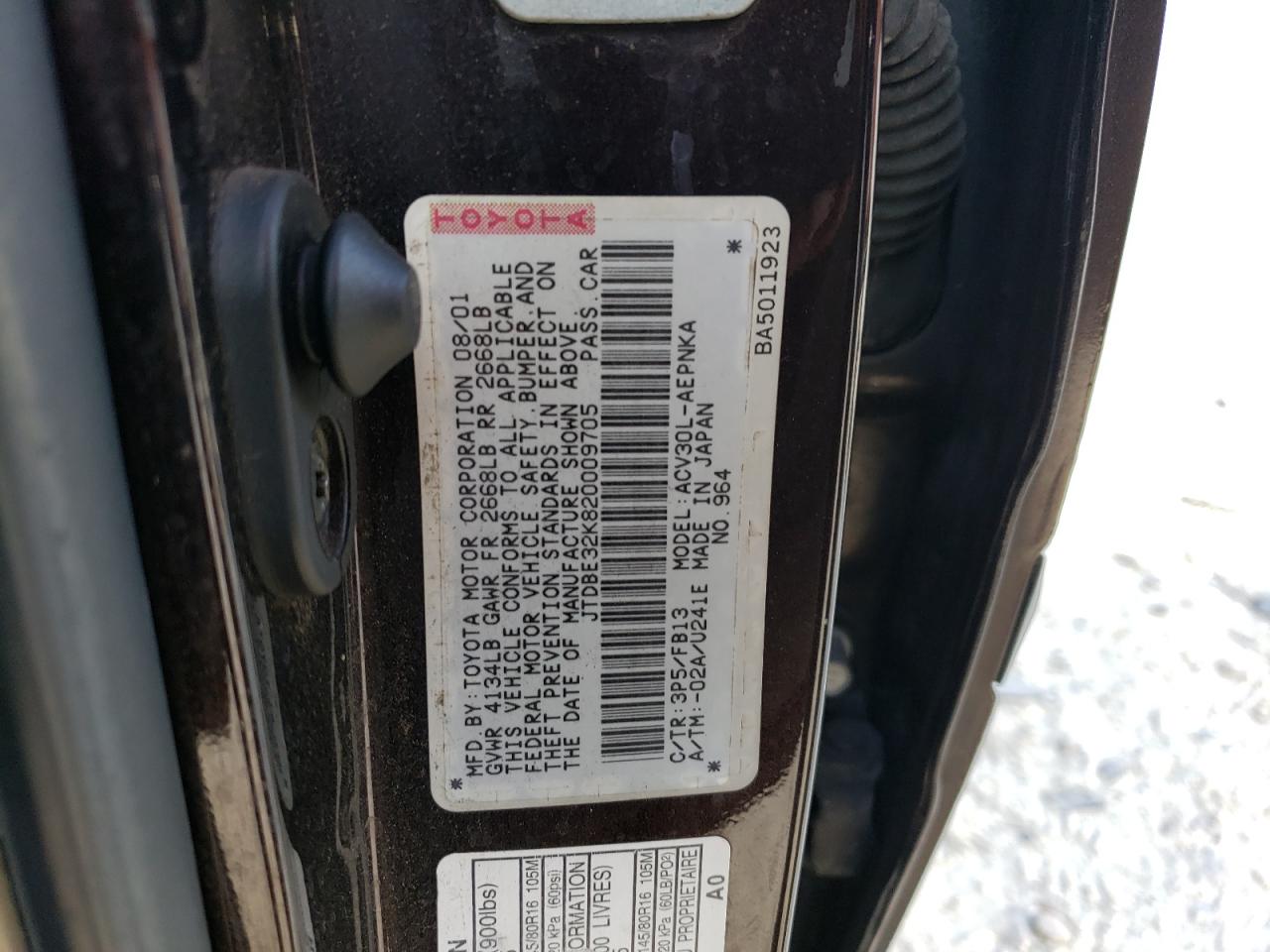 Photo 12 VIN: JTDBE32K820009705 - TOYOTA CAMRY 