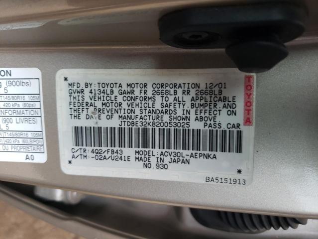 Photo 11 VIN: JTDBE32K820053025 - TOYOTA CAMRY LE 