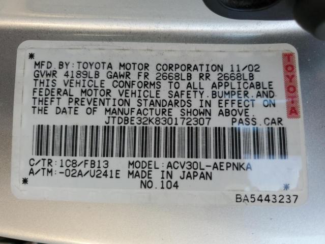 Photo 11 VIN: JTDBE32K830172307 - TOYOTA CAMRY 