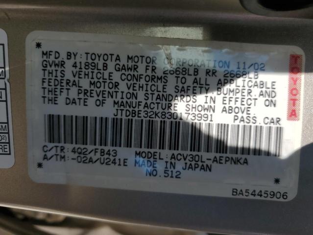 Photo 11 VIN: JTDBE32K830173991 - TOYOTA CAMRY 