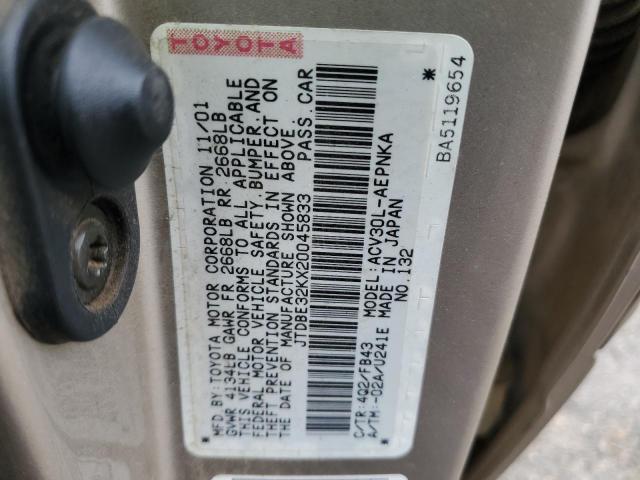 Photo 11 VIN: JTDBE32KX20045833 - TOYOTA CAMRY 