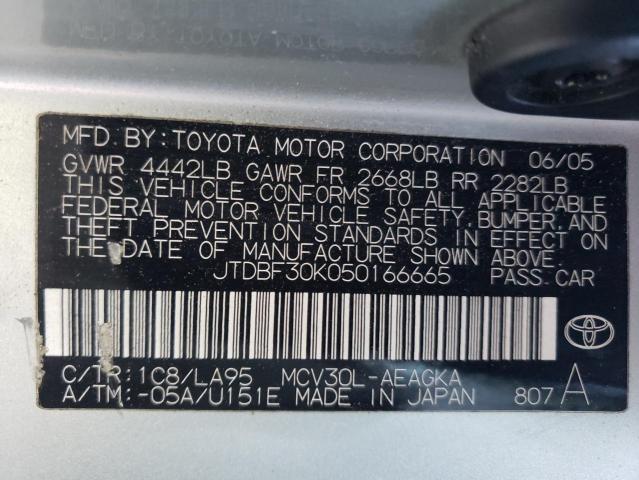 Photo 11 VIN: JTDBF30K050166665 - TOYOTA CAMRY LE 