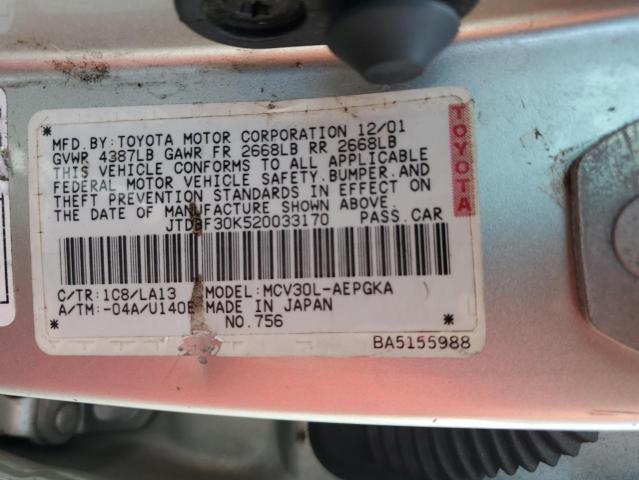 Photo 12 VIN: JTDBF30K520033170 - TOYOTA CAMRY LE 