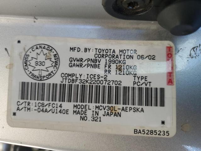 Photo 12 VIN: JTDBF32K220072702 - TOYOTA CAMRY 