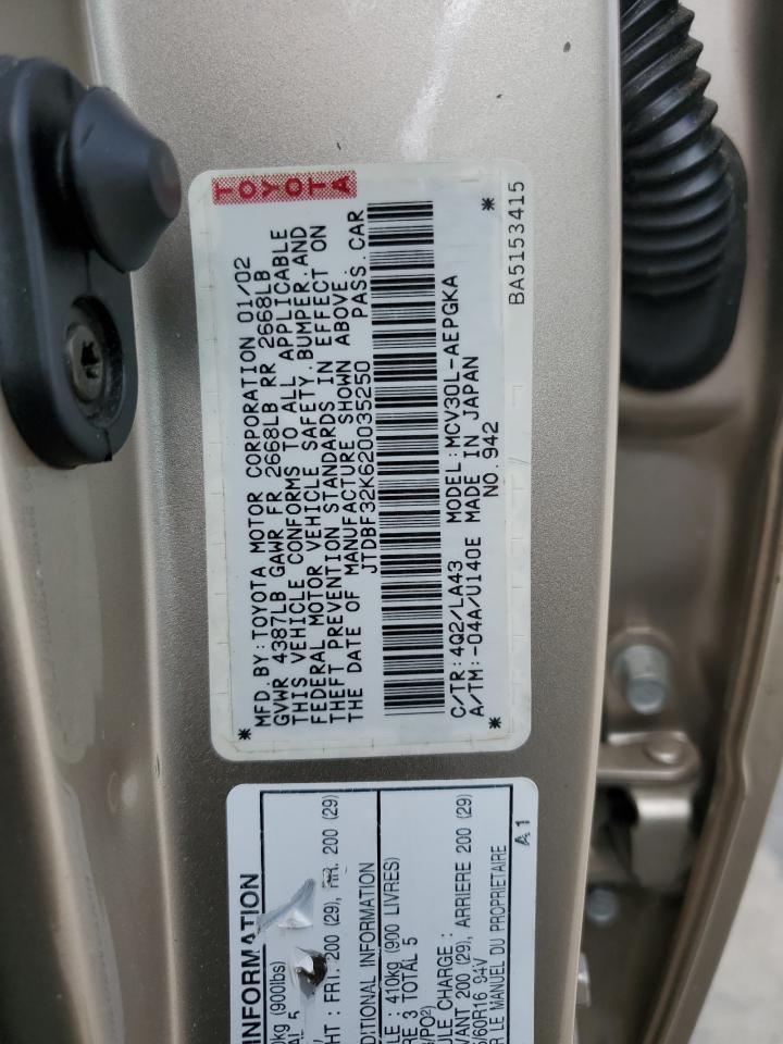 Photo 11 VIN: JTDBF32K620035250 - TOYOTA CAMRY 