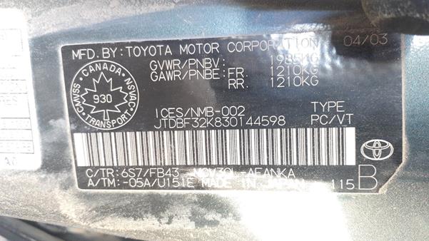 Photo 2 VIN: JTDBF32K830144598 - TOYOTA CAMRY 