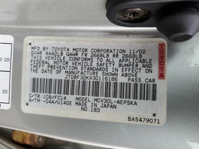 Photo 11 VIN: JTDBF32KX30116186 - TOYOTA CAMRY 