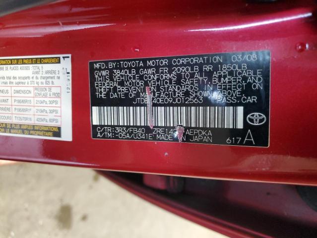 Photo 11 VIN: JTDBL40E09J012563 - TOYOTA COROLLA BA 