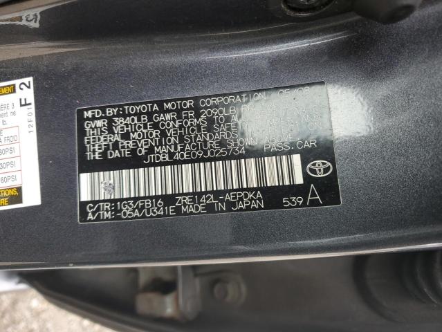 Photo 11 VIN: JTDBL40E09J025734 - TOYOTA COROLLA BA 