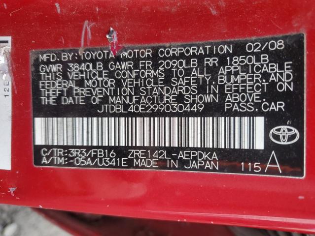 Photo 11 VIN: JTDBL40E299030449 - TOYOTA COROLLA BA 