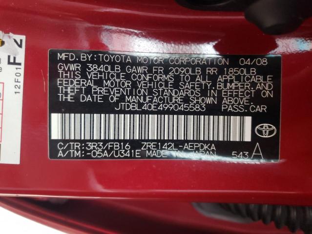 Photo 11 VIN: JTDBL40E499045583 - TOYOTA COROLLA BA 