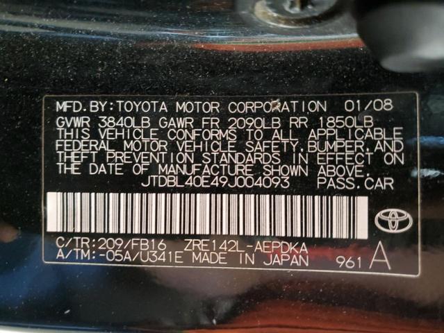 Photo 11 VIN: JTDBL40E49J004093 - TOYOTA COROLLA BA 