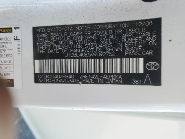 Photo 11 VIN: JTDBL40E599092752 - TOYOTA COROLLA BA 