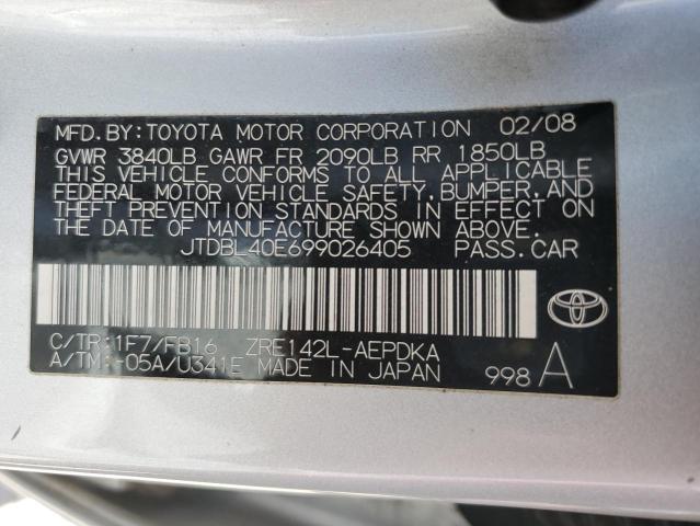 Photo 11 VIN: JTDBL40E699026405 - TOYOTA COROLLA 