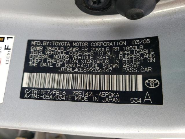 Photo 11 VIN: JTDBL40E699036447 - TOYOTA COROLLA 