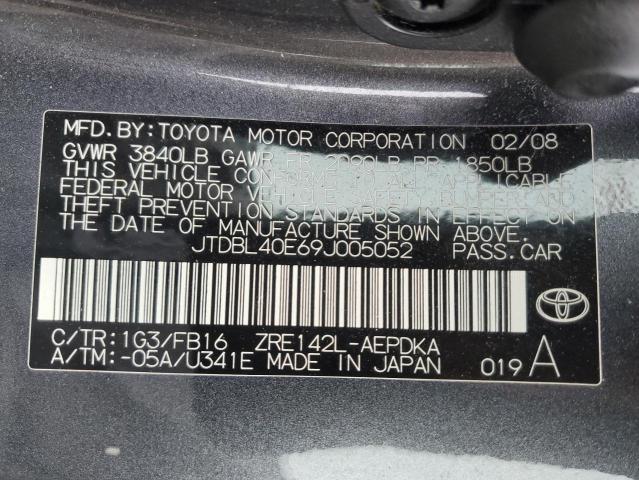 Photo 11 VIN: JTDBL40E69J005052 - TOYOTA COROLLA BA 