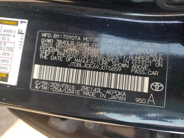 Photo 12 VIN: JTDBL40E69J015659 - TOYOTA COROLLA 