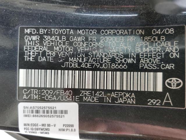 Photo 11 VIN: JTDBL40E79J018666 - TOYOTA COROLLA 