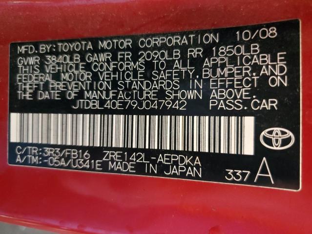 Photo 11 VIN: JTDBL40E79J047942 - TOYOTA COROLLA 