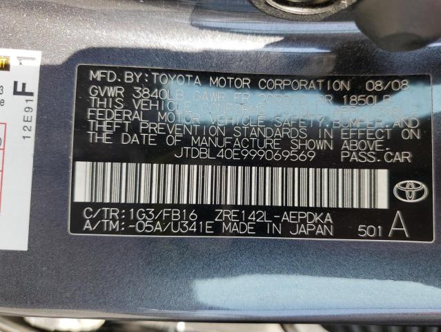 Photo 11 VIN: JTDBL40E999069569 - TOYOTA COROLLA 