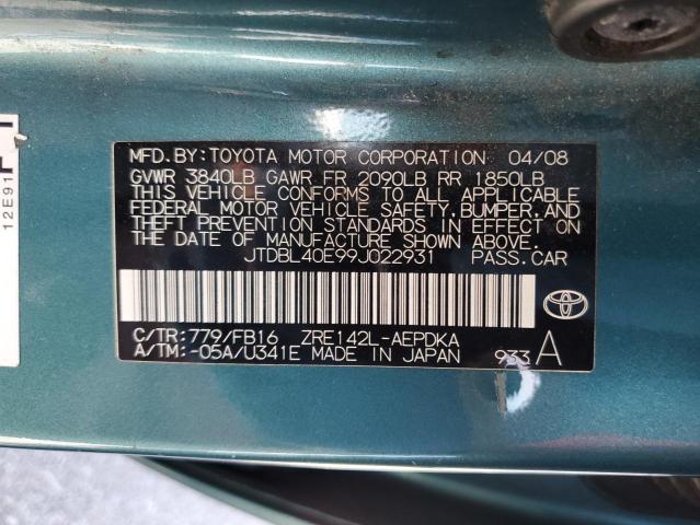 Photo 11 VIN: JTDBL40E99J022931 - TOYOTA COROLLA BA 