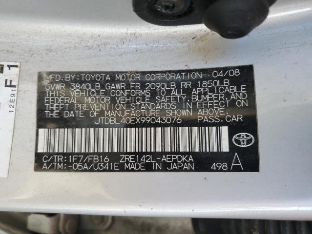 Photo 12 VIN: JTDBL40EX99043076 - TOYOTA COROLLA 