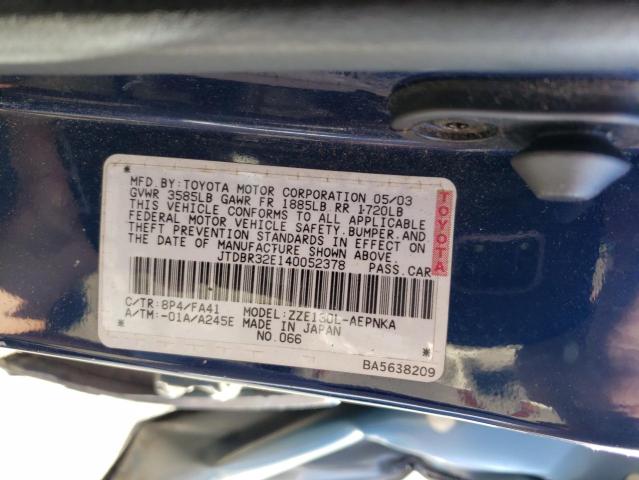 Photo 11 VIN: JTDBR32E140052378 - TOYOTA COROLLA 