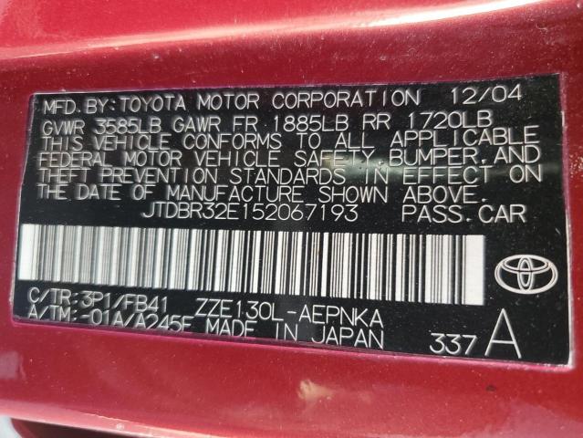 Photo 11 VIN: JTDBR32E152067193 - TOYOTA COROLLA CE 