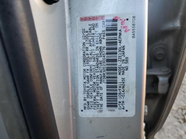 Photo 11 VIN: JTDBR32E230045776 - TOYOTA COROLLA CE 