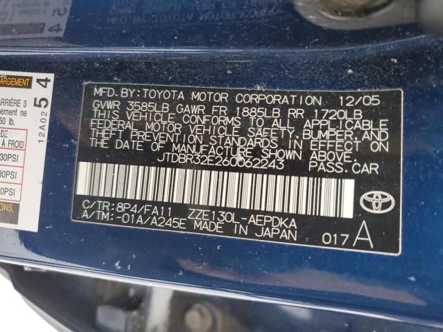 Photo 11 VIN: JTDBR32E260062243 - TOYOTA COROLLA CE 