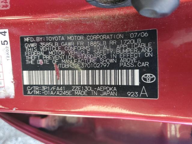 Photo 11 VIN: JTDBR32E370102797 - TOYOTA COROLLA CE 