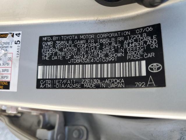 Photo 12 VIN: JTDBR32E470103991 - TOYOTA COROLLA 