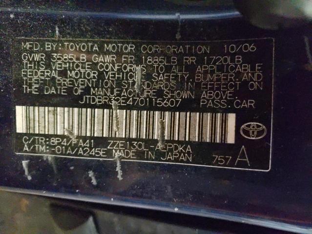 Photo 12 VIN: JTDBR32E470115607 - TOYOTA COROLLA CE 