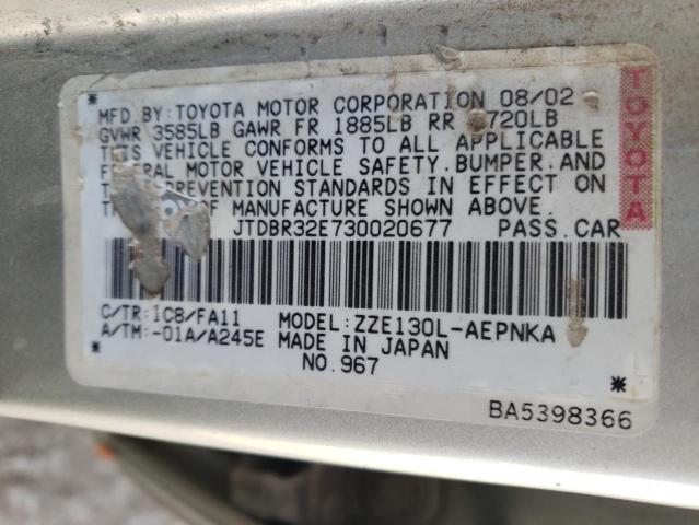 Photo 11 VIN: JTDBR32E730020677 - TOYOTA COROLLA 