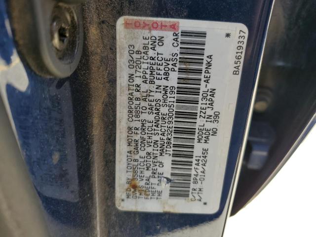 Photo 11 VIN: JTDBR32E930051199 - TOYOTA COROLLA CE 