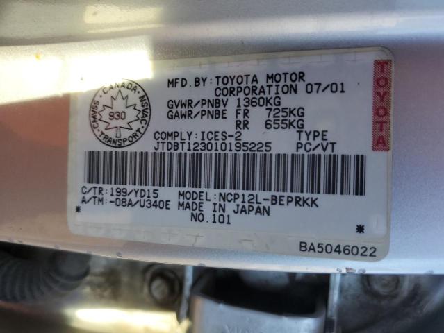 Photo 11 VIN: JTDBT123010195225 - TOYOTA ECHO 