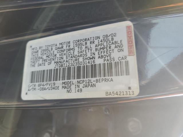 Photo 11 VIN: JTDBT123235031416 - TOYOTA ECHO 